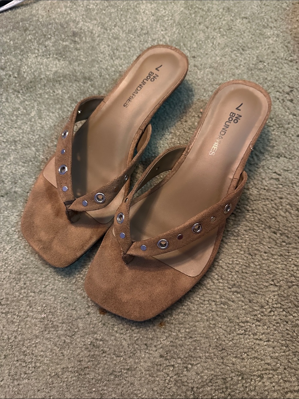 No Boundaries Suede Studded Kitten Heels